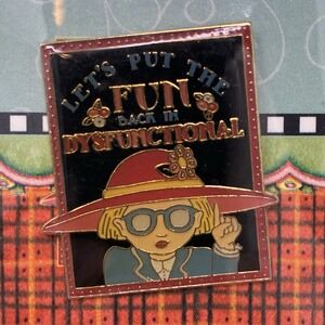 VTG Mary Engelbreit Enamel Lapel Pin Brooch 'Fun in Dysfunctional' Y2K 1999 NEW